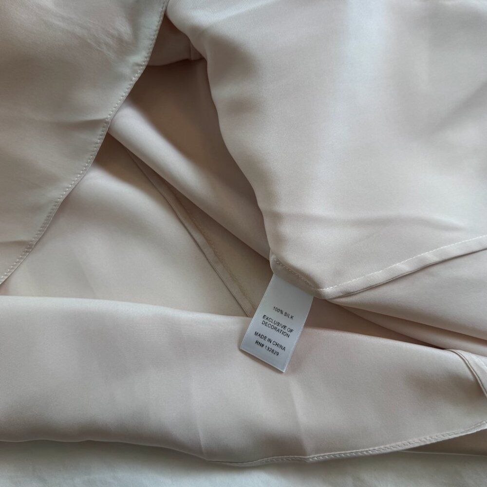 Helsa pink/beige maxi silk dress with cuet bowtie - Picture 5 of 6